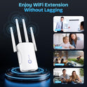 2026 WiFi Extender Signal Booster - 2.4GHz 300Mbps WiFi Booster for Home, Covers Up to 9999 Sq. Ft, Easy Setup, Ethernet Port & Access Point, Stable Internet Performance with 60+ Devices （White）