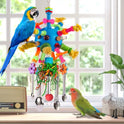 Parrot Toys Bird Toys Perch Pullable Stainless Steel Spoons Colorful Acrylic Stick Chew Toys for s Mini Macaws African Greys Cockatoos Conures, Cockatiels, Lovebirds, Parrotlets and Other (blue)