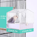 Colorday Bird Bath for Cage, Parrot Bath for Small to Medium Birds, Cockatiels, Parakeets, Budgie, Quaker, Conure, Lovebirds, Finches, Transparent, 6.7X6.7X7.74 inch
