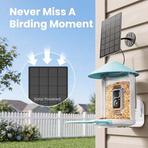 NETVUE by Birdfy Smart Bird Feeder with 2K HD AI Camera Solar Powered, Wireless Wildbird Watching, Live Stream&Color Night Vision, Auto-Capture & Notify, Free Cloud Storage(AI by Subscription)