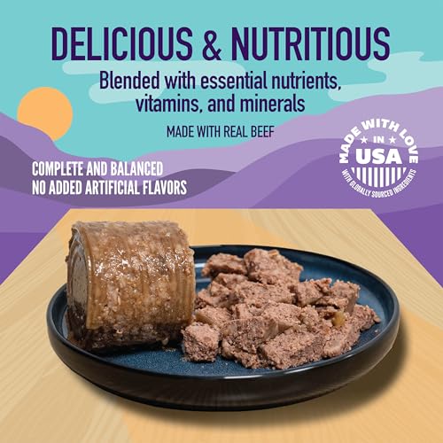 A Strong Heart Wet Dog Food, Chopped Beef Dinner — Real Beef & Chicken, Complete & Balanced for All Life Stages, Made in USA by Simmons Pet Food — 13.2 oz Cans, Pack of 12