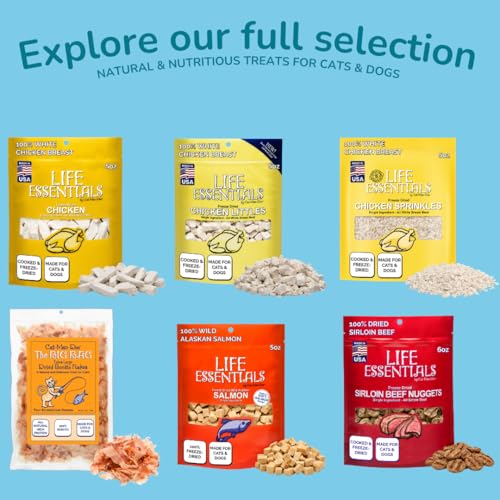 Life Essentials by Cat-Man-Doo | Chicken - 5oz. Bag | Freeze Dried Chicken Cat & Dog Treats | Healthy, Single Ingredient, Training Treats, High Protein