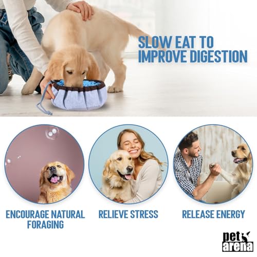 PET ARENA Snuffle Mat for Dogs - Adjustable Interactive Puzzle Toy for Large & Small Breed Slow Feeder for Mental Stimulation & Stress Relief Encourages Natural Foraging Ideal for Indoor & Outdoor Use