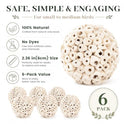 Bird Toys Sola Balls 2.36'' - 6PCS, Bird Foraging Toy, Soft Sola Atta Ball, Parrot Chew Shred Toy for Sharpening Claws and Beaks for Cockatiel, Parakeets, Conure, Love Birds, Budgie and Small Birds