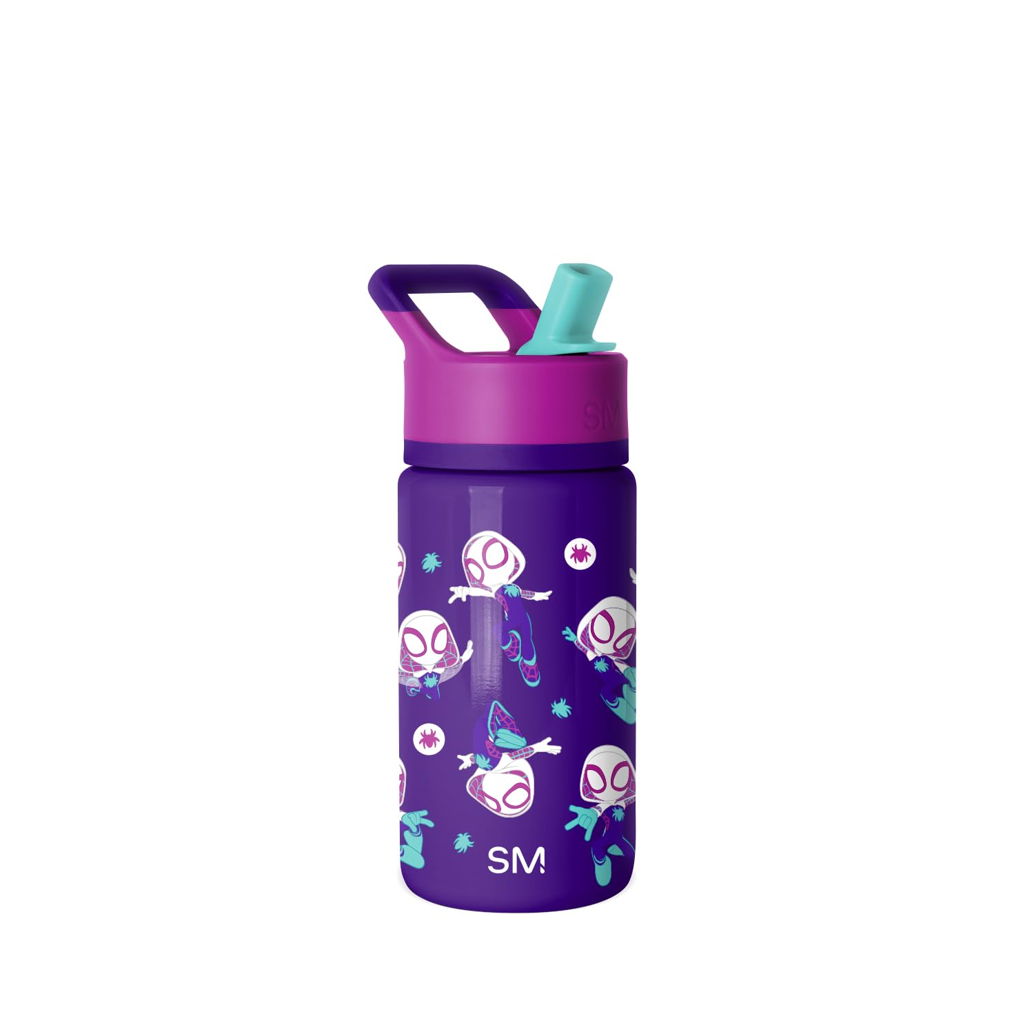 Simple Modern Marvel Kids Water Bottle with Straw Lid | 14oz Insulated Stainless Steel Kids Tumbler & Spill Proof Toddler Cup for School, Girls, Boys | Summit | Spider Gwen