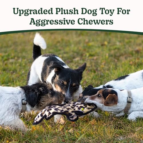 SHARLOVY No Stuffing Dog Toys Crinkle Squeaky, Long Lasting Chews for Aggressive, Durable Plush Dog Puppy Chew Toys for Teething, with 6 Tough Layers for Small Medium Large Breed