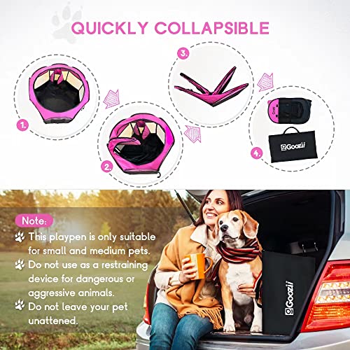 GOOZII Pet Cat Playpen for Indoor Cats Enclosed, Pink