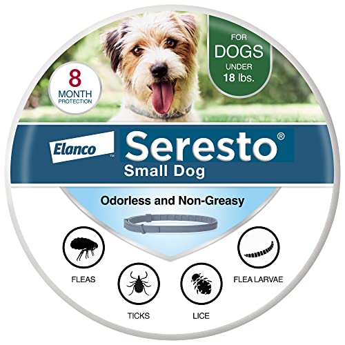 Seresto Small Dog Vet-Recommended Flea & Tick Treatment & Prevention Collar for Dogs Under 18 lbs | 8 Months Protection