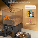 oneisall Automatic Cat Feeder for 2 Cats, 20 Cups/5L Automatic Cat Food Dispenser for Small Pets Indoor, Timed Cat Feeder for Dry Food