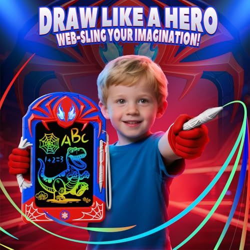 Cool LCD Writing Tablet with Web Stylus & Web Grip–Fun Doodle Board for Kids, Colorful Drawing Pad Toys Birthday Gifts for 3 4 5 6 7 8 10 Year Old Boys Girls Toddler Age 3-4 4-6 6-8 8-12,Outdoor Toys