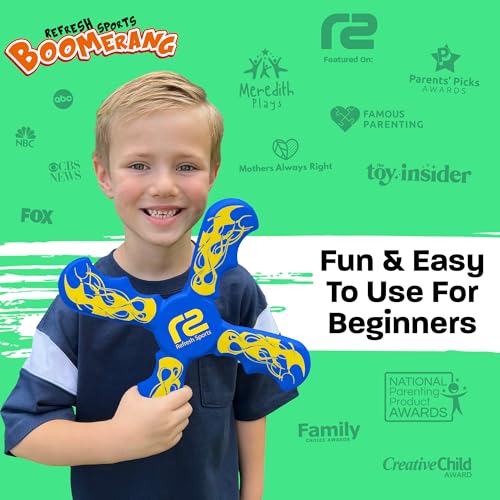 Fun Boomerang for Kids - Soft & Easy to Use - Outdoor Toys for Kids or Adults - Best Gifts for 6 7 8 9 10 Year Old Boys & Girls + 2026 Top Toys for Boys Age 8-12 - Fun Outdoor Toy for Boy Gift Ideas