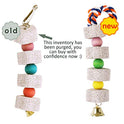 Unibene Parrot Chewing Toy, Bird Beak Grinding Stone with Bell, Lava Block Calcium Supplement Food for African Greys  Conure Eclectus Budgies Parakeet Cockatiel Hamster Chinchilla Rabbit, 2 Pack