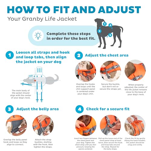 Outward Hound Granby Splash Orange Dog Life Jacket, Large