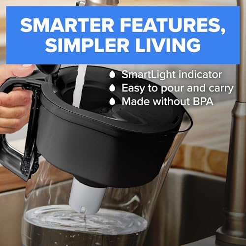 Brita Metro Water Filter Pitcher with SmartLight Change Indicator, BPA-Free, Replaces 1,800 Plastic Water Bottles a Year, Lasts Two Months, Includes 1 Filter, Small - 6-Cup Capacity, White