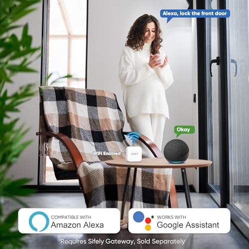 Fingerprint Smart Door Lock with Handle & Keypad – Bluetooth Keyless Entry for Front Door, Home, Kids, Guests, Airbnb & Rental, App + Code Access, Compatible with Alexa & Google, Easy DIY Install