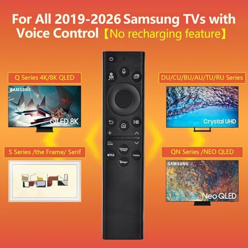 Replacement for Samsung TV Remote, for All 2019-2026 Samsung Remote Control for Smart TV with Voice Control. 2-Year Warranty.
