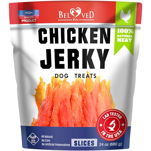 Beloved Pets Dog Treats Chicken Jerky 1.5 lb – Dog Food & High Protein Chews for Large, Medium & Small Breeds – Natural Healthy Training Snacks Strips – Human Grade Bulk Soft Pack – Made for USA