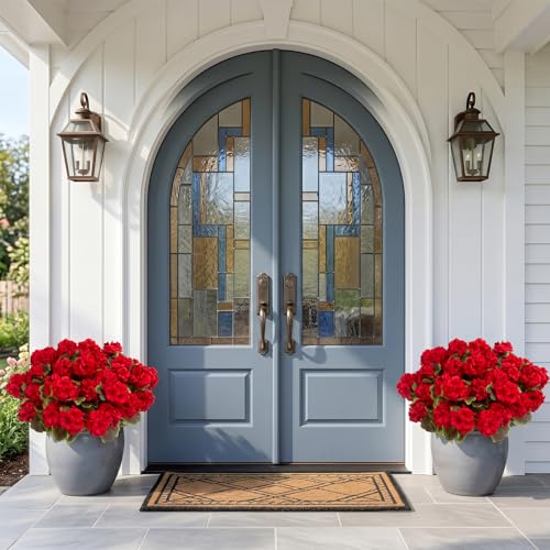 lovemoon 8 Pcs Artificial Geranium Plant Realistic Silk Flowers for Outside UV Resistant Faux Geraniums Flowers for Indoor Outdoor Home Garden Office Decoration (8, Red)
