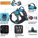 tobeDRI No Pull Dog Harness Adjustable Reflective Oxford Easy Control Medium Large Dog Harness with A Free Heavy Duty 5ft Dog Leash