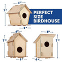 12 DIY Bird House Kits For Children to Build - Wood Birdhouse for Kids to Paint - Unfinished Bird Houses - Spring Crafts Kits - Wooden Arts & Craft for Girls & Boys - Classroom & Spring Activity