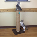 Kitty City Tall Sisal Cat Scratching Post, 32” Durable Scratcher with Sturdy Base & Hanging Jingle Toy, Easy Assembly, Furniture Protection for Indoor Cats - Brown
