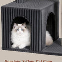 Cat Tree for Large Cat, 20.9 * 15.7in Large Perch Bed for Adult Cats, 22.8in Cat Tower with Scratching Post, Cat Condo with 2-Door for Indoor Cats, Dark Gray
