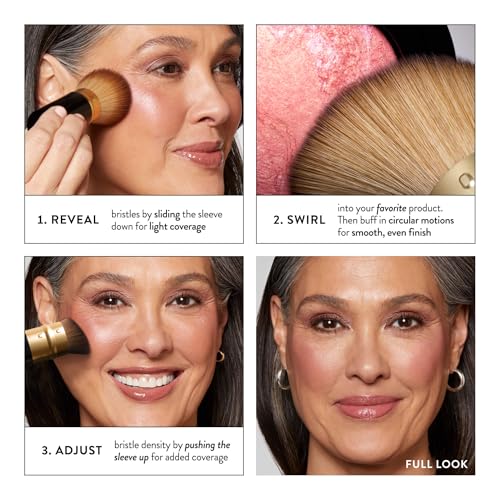 LAURA GELLER NEW YORK Cosmetic Professional Makeup Brushes - Cruelty-Free 02 Retractable Angled Kabuki Brush