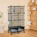 VISCOO Upgraded Encrypted 46-Inch Bird Cage, with Wooden Perches, Metal Parakeet Cage with Slide-Out Tray, Water Bottle&Feeder, Bird Cages for Parrot,Parakeets,Cockatiel,Lovebird,Small Mid-Sized Birds