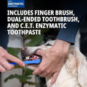 Virbac C.E.T.® Oral Hygiene Kit for Dogs | Poultry-flavor Toothpaste | Fingerbrush and Pet Toothbrush