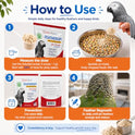 UnRuffledRx FeatherUp! Bird Molting Support & Feather Growth Supplement - for Plucking, Regrowth & Molt - Multivitamin & Amino Acids for All Birds - 90g (240 Servings)