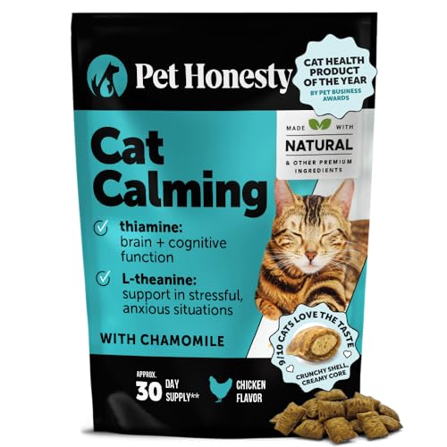Calming Chews for Cats - Cat Anxiety Relief + Helps Reduce Stress - Behavioral Support & Promotes Relaxation for Travel, Boarding, Vet Visits, Separation Anxiety - Chicken (30-Day Supply)