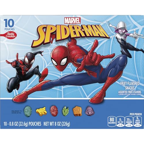 Spiderman Fruit Flavored Snacks, Treat Pouches, Gluten Free, 10 ct