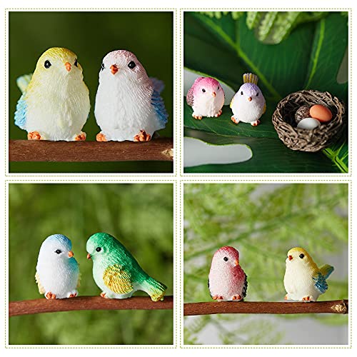 Jetec 30 Pieces Garden Accessories Bird Decorative Figurines Miniature Bird Figurines for Garden, Dollhouse Miniature, Cake Topper, Micro Landscape, Yard Bonsai Decal, Home Decoration