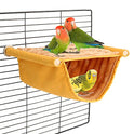 BWOGUE Winter Warm Bird Nest Bed Hanging Hammock Snuggle Hut Parrot House Tent Toy Bird Cage Perch for Parakeet Budgies Cockatiels Lovebird Cockatoo Finch Hamster Chinchilla Guinea Pig(Medium, Yellow)