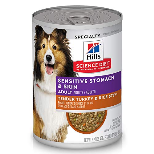 Hill's Science Diet Adult Sensitive Stomach & Skin Wet Dog Food, Turkey & Rice, 12.5 oz. Cans, 12-Pack