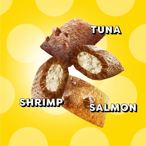 Temptations Cat Treats MixUps Surfer's Delight, Tuna, Shrimp, Salmon Flavor, Crunchy and Soft Cat Treats, 30 oz. Tub