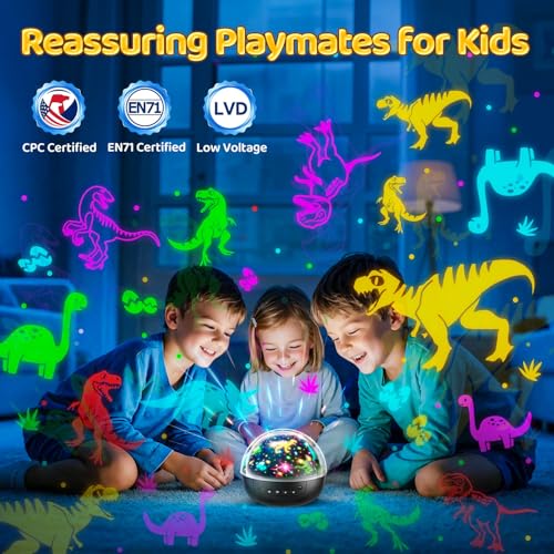 Staryou Dinosaur Toys for Kids 3-5, 【Remote+3 Films+93 Effects】 Dinosaur Toys for Kids 2-4, 【3 Timer+5 Brightness】 3 Year Old Boy Gift, Rotate 3 Year Old boy Birthday Gift, Boys Christmas Gifts Boys