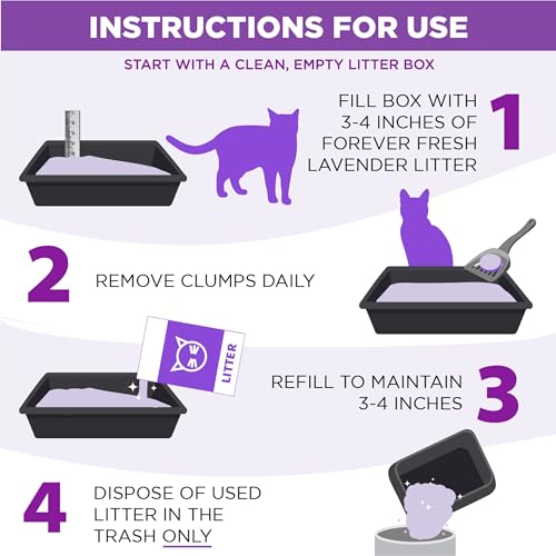 Arm & Hammer Forever Fresh Clumping Cat Litter Lavender, MultiCat Cat Litter Odor Control 18lb With 20% More Lavender Freshness, With Essential Oils