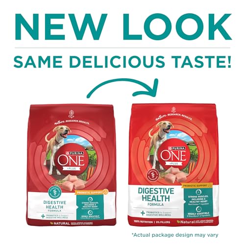 Purina One Plus Digestive Health Formula Dry Dog Food Natural with Added Vitamins, Minerals and Nutrients - 31.1 Lb. Bag
