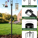 Double Shepherds Hooks, 76 Inch Bird Feeder Pole with 5-Prong Base, 3/4 Inch Thick Heavy Duty Adjustable Garden Hooks for Hanging Plants, Hummingbird Feeder, Solar Lights, Lantern Outdoor Garden Decor
