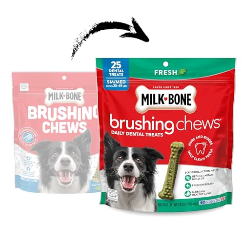 Milk-Bone Brushing Chews Original Chicken Flavor Daily Dental Dog Treats, Small/Medium, 19.6 Oz. Bag