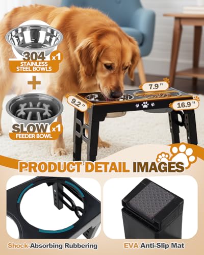 Jovrun Elevated Dog Bowls for Medium Large Size Dogs, 3.15in