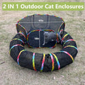Outdoor Cat Enclosures, Cat Playground Portable Catio Mesh Tent, Outside Circle Playpen Tunnel for Kitty, Rabbit, Puppy and Small Animals