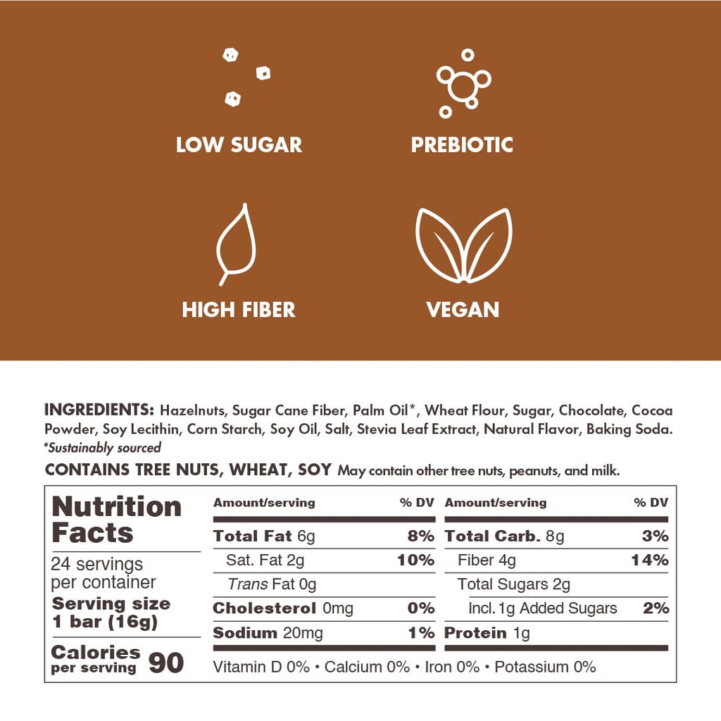 Rip Van Crispy Dunes Vegan Chocolate Hazelnut Wafer Sticks – Low-Calorie Keto Snack with Hazelnut Cream Filling, 90 Calories, Non-GMO, Prebiotic Fiber - 12 Pack