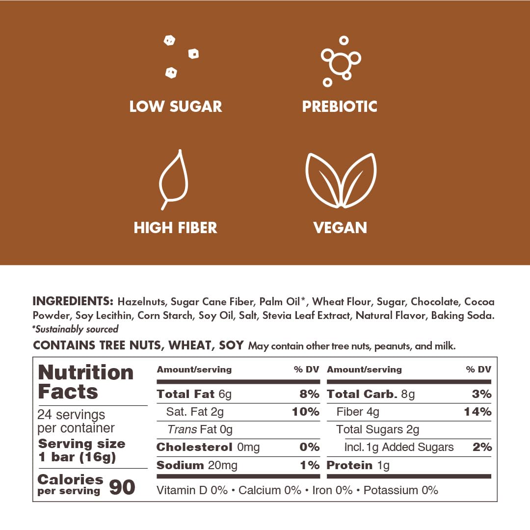 Rip Van Crispy Dunes Vegan Chocolate Hazelnut Wafer Sticks – Low-Calorie Keto Snack with Hazelnut Cream Filling, 90 Calories, Non-GMO, Prebiotic Fiber - 12 Pack