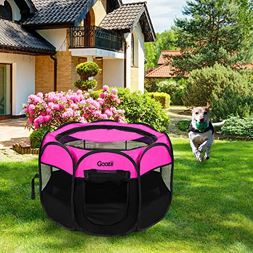 GOOZII Pet Cat Playpen for Indoor Cats Enclosed, Pink