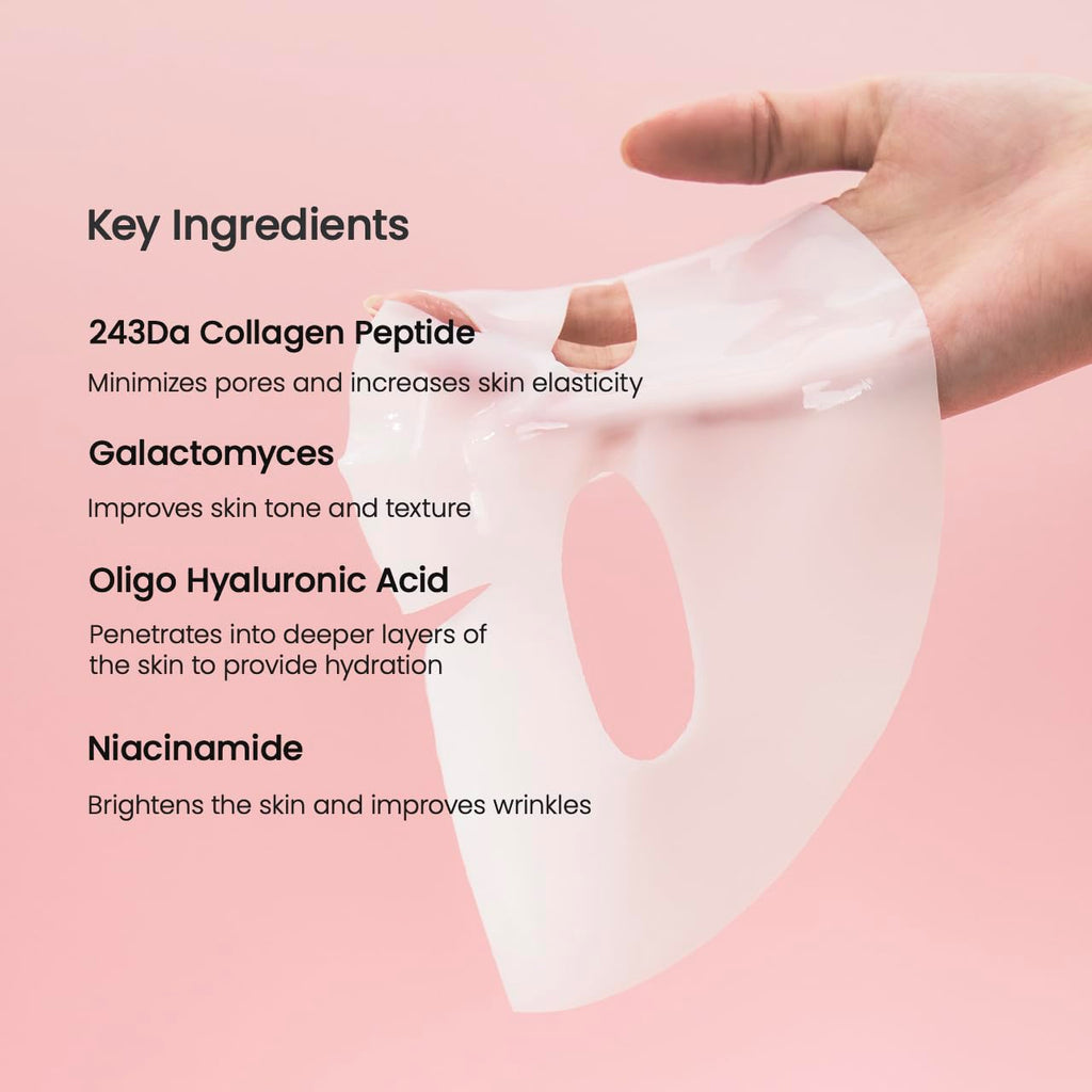 BIODANCE Bio-Collagen Real Deep Mask, Hydrating Overnight Hydrogel Mask, Pore Minimizing, Elasticity Improvement, 34g x4ea