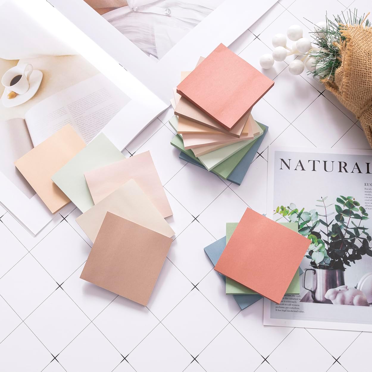 (16 Pack) Sticky Notes 3x3, Vintage Colors, Sticky Pads, Recyclable, Easy to Stick for Home, Office, Notebook