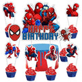 25pcs Spider Cake Decorations with 1pcs Cake Topper, 24pcs Cupcake Toppers for Spider Birthday Party Supplies