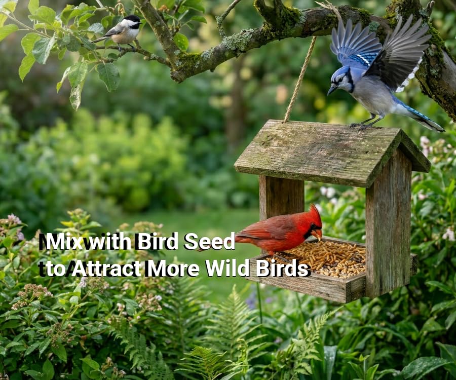 WORMSKING 2LB Dried Mealworms for Poultry, Wild Birds,Tasty Bird Food，Great Bird Watching Gift